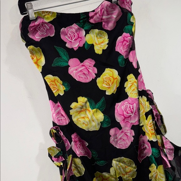 For Love & Lemons dress Madison Maxi Dress NEW floral slit sexy strapless - Picture 3 of 8